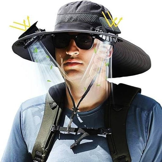 Versatile Sun Protection Hat with Integrated Cooling Fans
