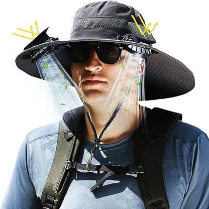 Versatile Sun Protection Hat with Integrated Cooling Fans