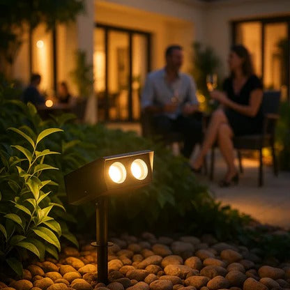 Adjustable Zoom Lens Solar Spotlight with RGB Modes, Waterproof IP65