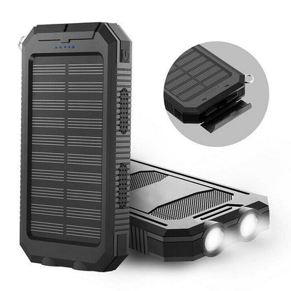 500000mAh Solar Charger with Dual USB Outputs and LED Light