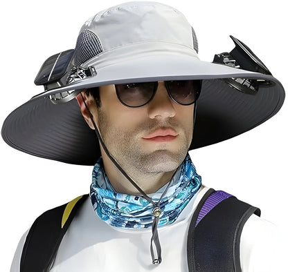 Versatile Sun Protection Hat with Integrated Cooling Fans
