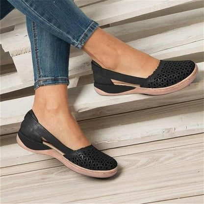 Bunion-Friendly Ballerina Flats for Women, Soft PU Leather, Non-Slip Sole, Sizes 4.5-11