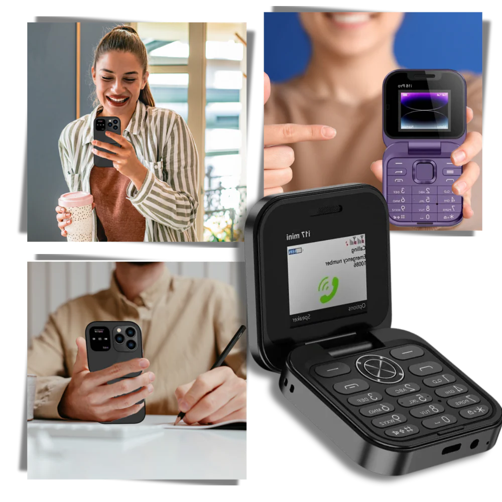 Compact Flip Phone with Dual SIM and Camera Functionality