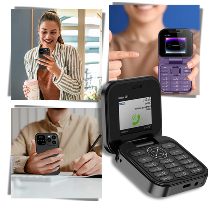Compact Flip Phone with Dual SIM and Camera Functionality