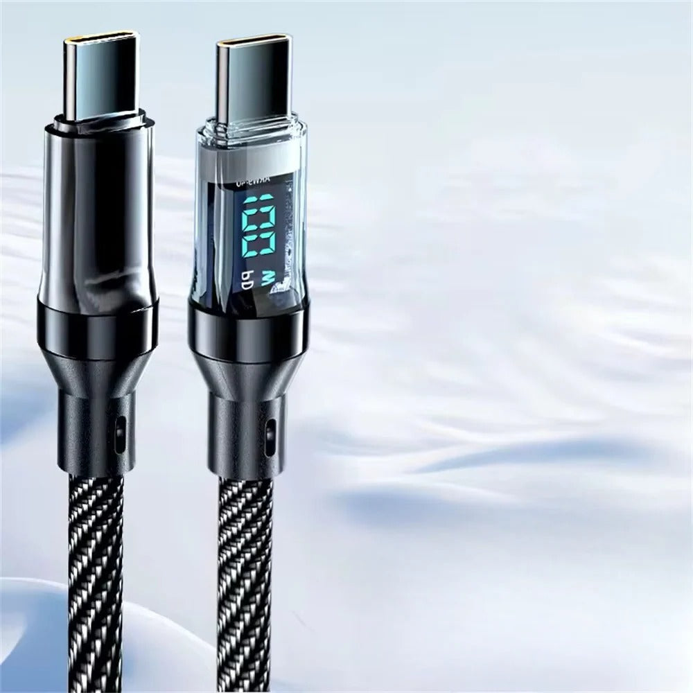 QuickCharge USB Type-C Cable with Power Indicator Display