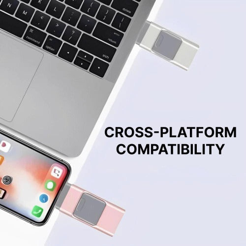 Versatile 32GB USB Drive with Four Connectors for Easy File Transfers
