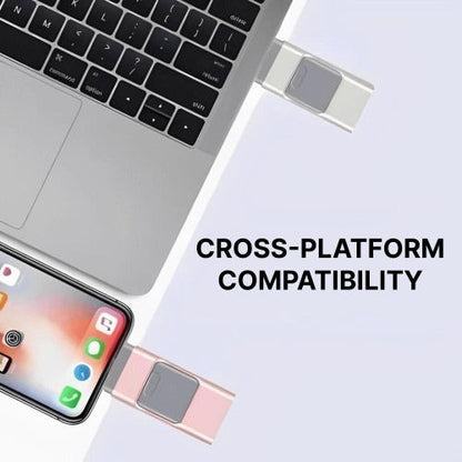 Versatile 32GB USB Drive with Four Connectors for Easy File Transfers