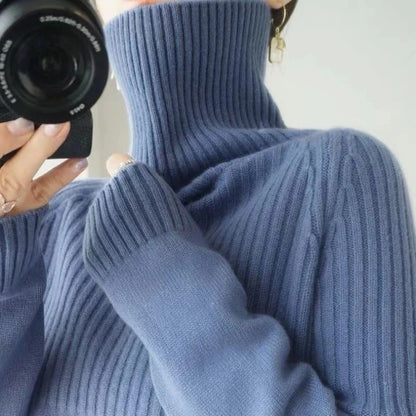 Soft Cashmere Knit Pullover Jumper for Women - Turtleneck Sweater in 11 Colors