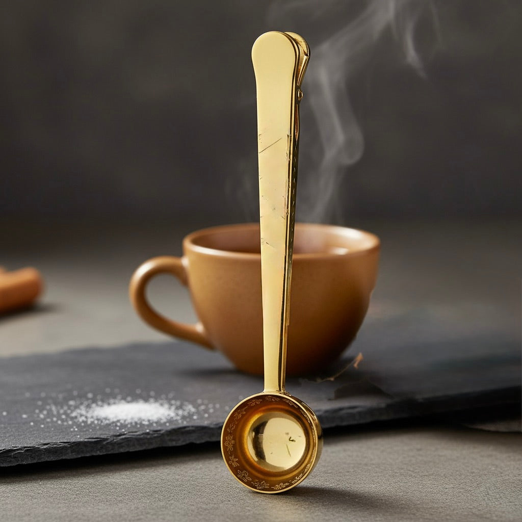 Dual-Function Tea Measure and Clip for Freshness