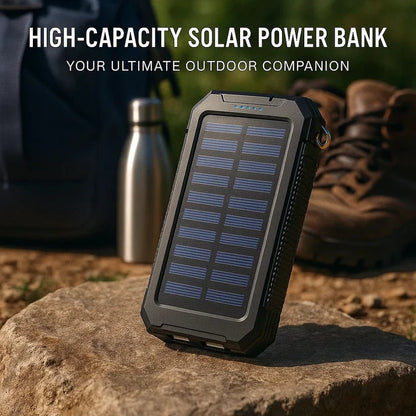 500000mAh Solar Charger with Dual USB Outputs and LED Light