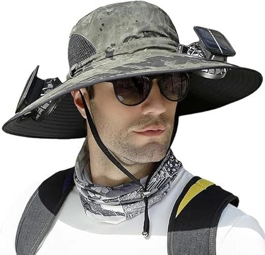 Versatile Sun Protection Hat with Integrated Cooling Fans