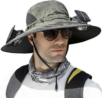 Versatile Sun Protection Hat with Integrated Cooling Fans