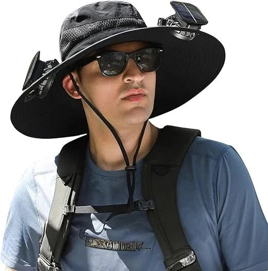 Versatile Sun Protection Hat with Integrated Cooling Fans