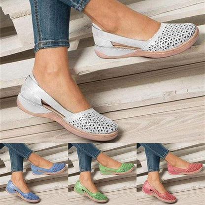 Bunion-Friendly Ballerina Flats for Women, Soft PU Leather, Non-Slip Sole, Sizes 4.5-11