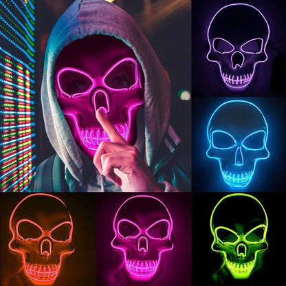 Glow-In-The-Dark Skeleton Mask for Festive Occasions