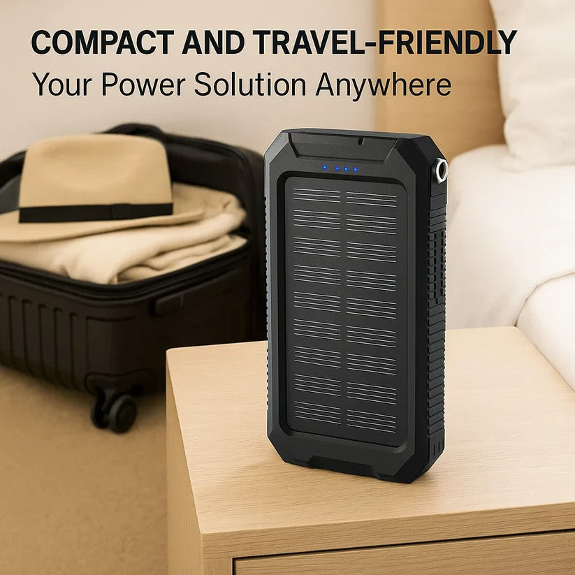 500000mAh Solar Charger with Dual USB Outputs and LED Light