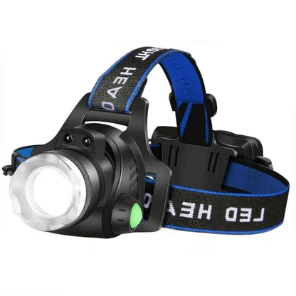 High-Performance Rechargeable Headlamp with Zoom Functionality