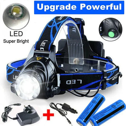 High-Performance Rechargeable Headlamp with Zoom Functionality