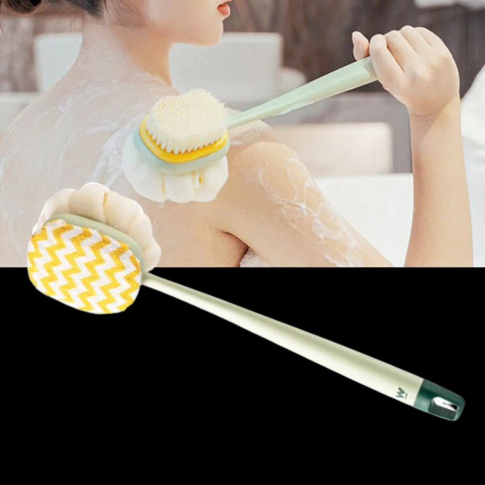 Extended Reach Bath Scrubber with Versatile Dual-Sided Head