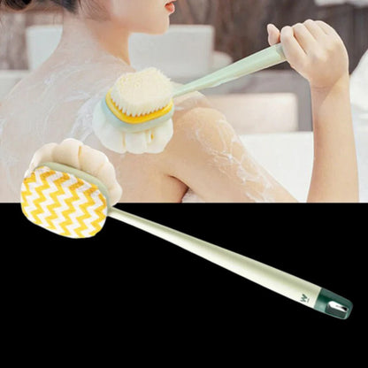 Extended Reach Bath Scrubber with Versatile Dual-Sided Head