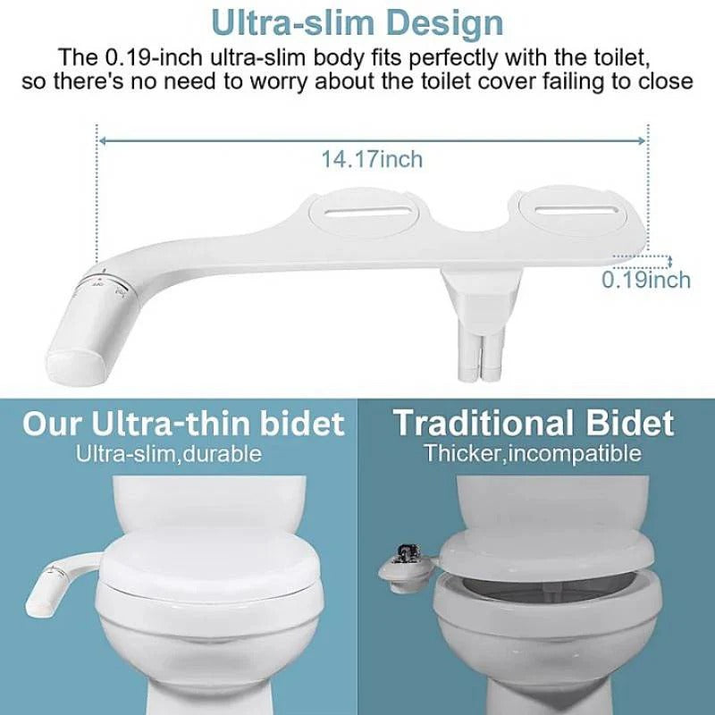 Smart Bidet Attachment with Adjustable Pressure and Dual Nozzles