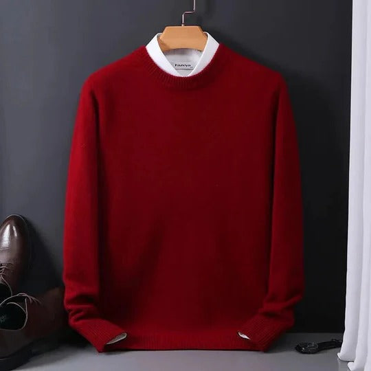 Men's Versatile Crew Neck Sweater for Chilly Days