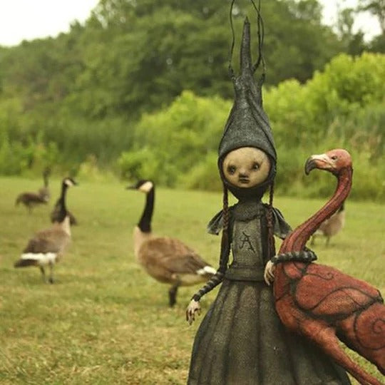 Enchanting Witch Figurine for Spooky Season Decor