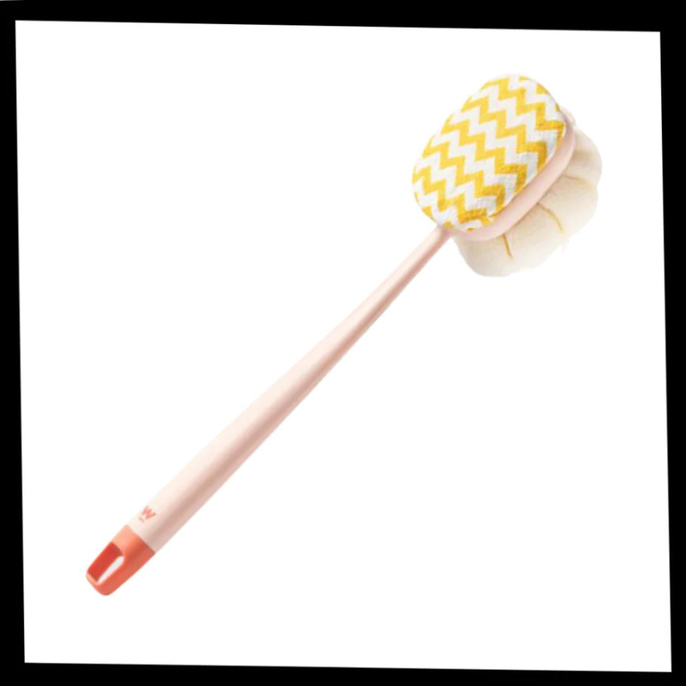 Extended Reach Bath Scrubber with Versatile Dual-Sided Head