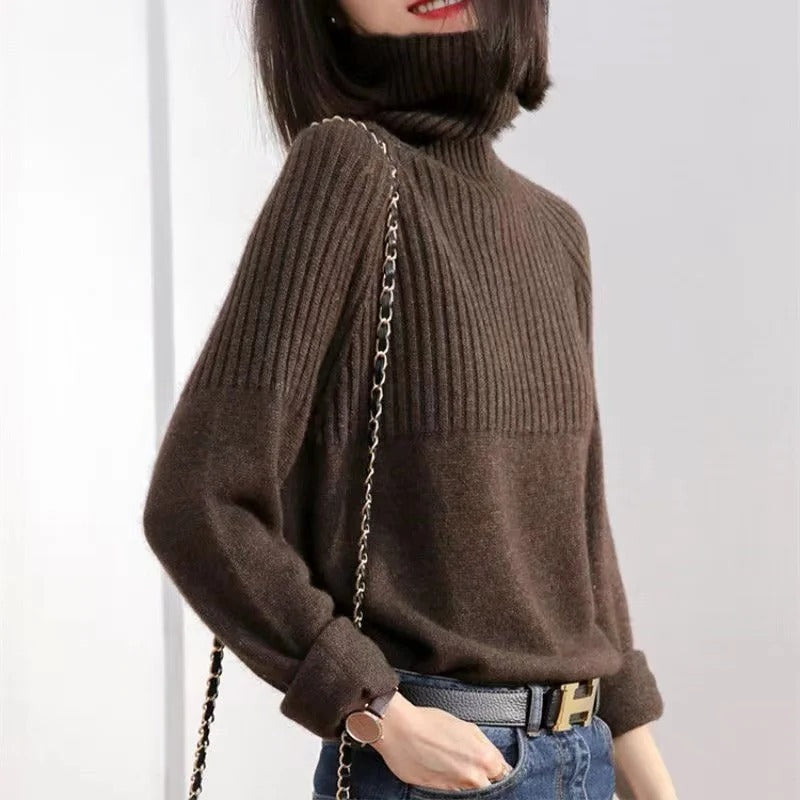 Soft Cashmere Knit Pullover Jumper for Women - Turtleneck Sweater in 11 Colors