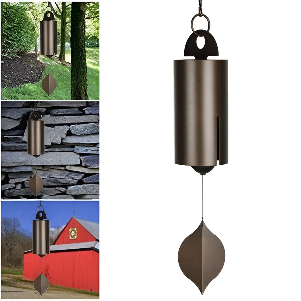 Wind Chime with Dual Chambers and Deep Resonant Sounds, Ash Wood Clapper