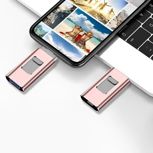 32GB USB Flash Drive with Multi-Connector for iPhone, Android, PC