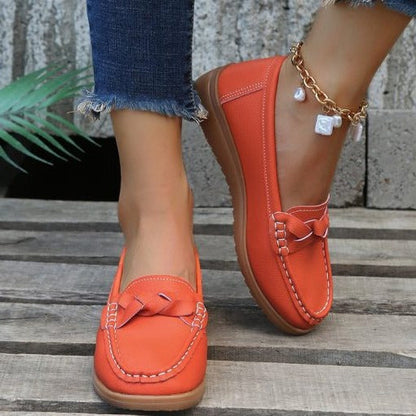 Slip-On Loafers for Women in Soft Leather – Non-Slip Walking Shoes, Size 4-10
