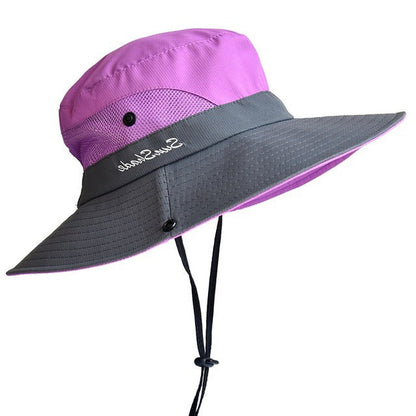 Adjustable Drawstring Sun Hat for Women – Foldable UV Protection Beach Cap