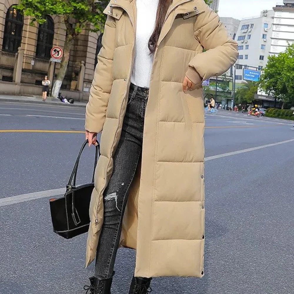 Women's Longline Padded Puffer Jacket, Warm Quilted Winter Coat, M-3XL