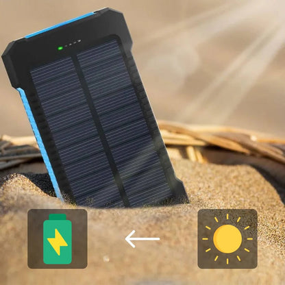 500000mAh Solar Charger with Dual USB Outputs and LED Light