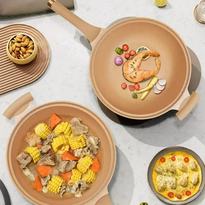 Versatile Nonstick Cooking Wok with Pressure-Sealed Lid