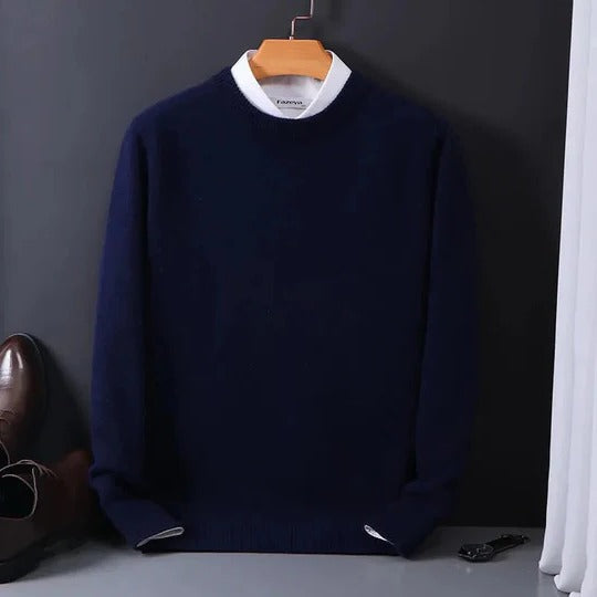 Men's Versatile Crew Neck Sweater for Chilly Days