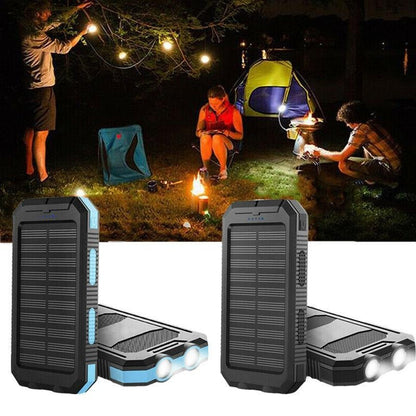 500000mAh Solar Charger with Dual USB Outputs and LED Light