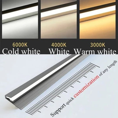 Sleek 45-Degree LED Cabinet Lighting Bars for Seamless Ambiance
