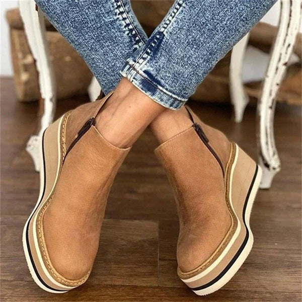 Comfortable Everyday Ankle Booties for Women with Side Zip and Grip Sole
