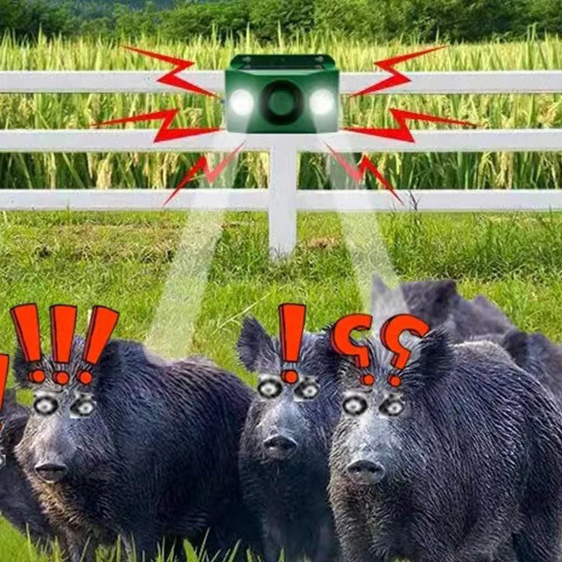 Solar-Powered Guardian Light with Alarm for Animal Deterrence