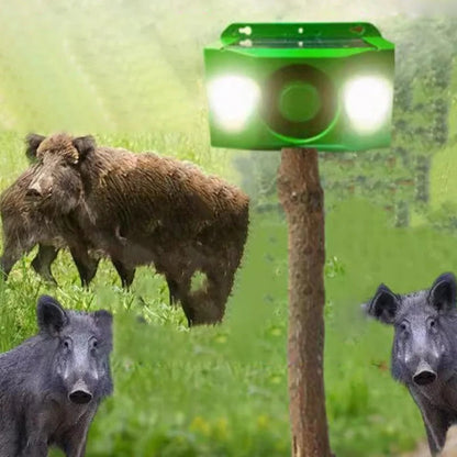Solar-Powered Guardian Light with Alarm for Animal Deterrence