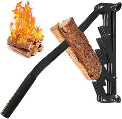 Manual Log Splitter for Firewood, Wall-Mounted with 180-Degree Adjustable Handle