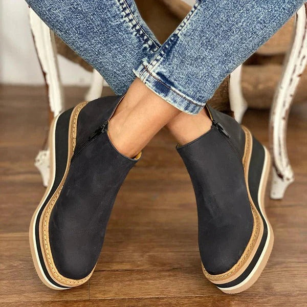 Comfortable Everyday Ankle Booties for Women with Side Zip and Grip Sole