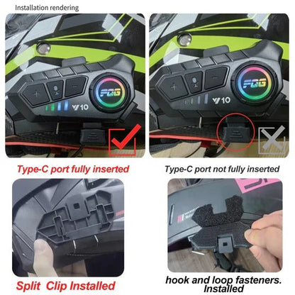 All-Weather Motorcycle Bluetooth Headset for Music & Navigation
