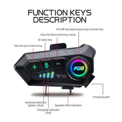 All-Weather Motorcycle Bluetooth Headset for Music & Navigation