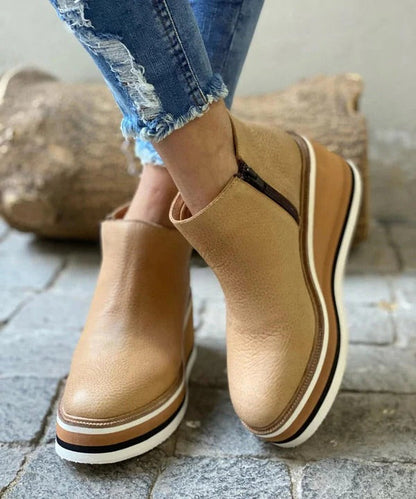 Comfortable Everyday Ankle Booties for Women with Side Zip and Grip Sole