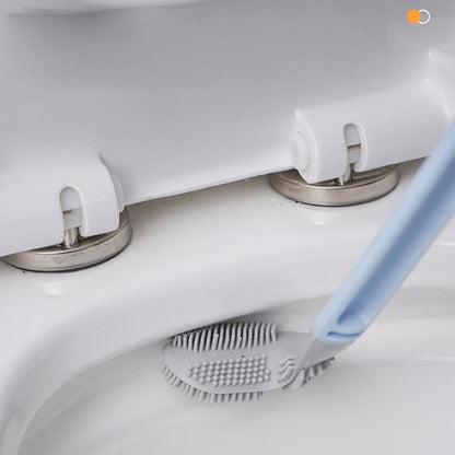 Space-Saving Toilet Brush with Effortless Reach and Dry Holder