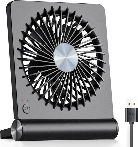 Compact Whisper-Quiet Desk Fan with USB Power and Custom Airflow