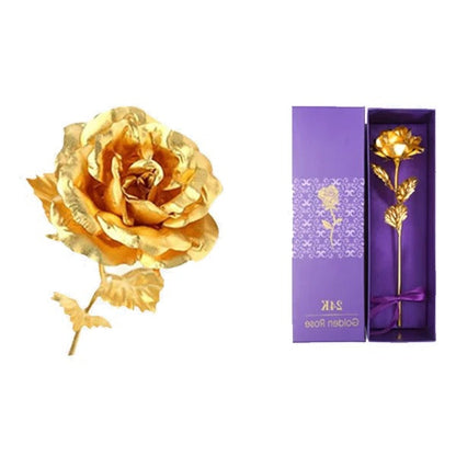 Everlasting Rose with Gold Finish and Elegant Gift Box